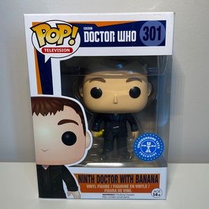 Doctor Who Funko Pop Figure Ninth Doctor With Banana #301 Exclusive